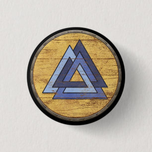 Macaron Rond 2,50 Cm Emblème de bouclier de Viking - Valknut