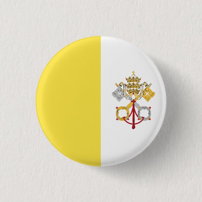 Macaron Rond 2,50 Cm Emblème de la Cité du Vatican (Devant)