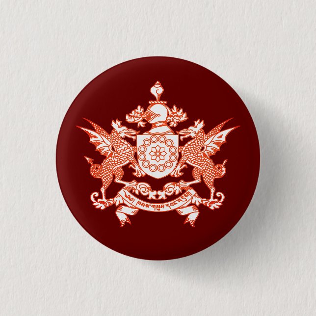 Macaron Rond 2,50 Cm Emblème de l'état de Sikkim - INDE (Devant)