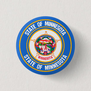 Macaron Rond 2,50 Cm Emblème rond du Minnesota