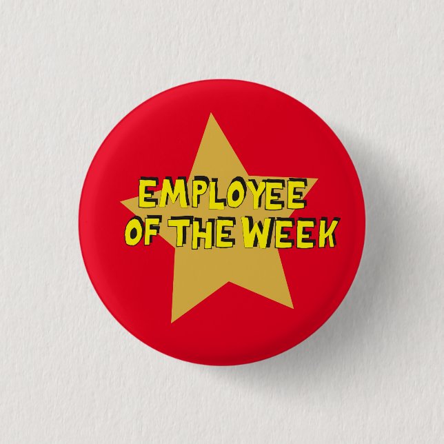 Macaron Rond 2,50 Cm Employé de la semaine insigne de pin (Devant)