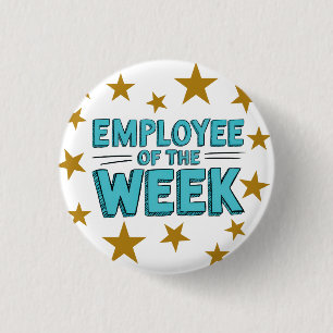 Macaron Rond 2,50 Cm Employé de la semaine insigne de pin