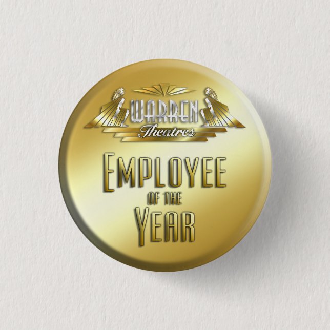 Macaron Rond 2,50 Cm Employé de l'année (Devant)