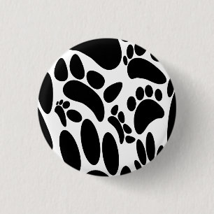 Macaron Rond 2,50 Cm Empreinte Abstraite de chien