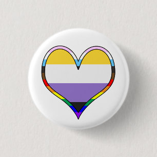Macaron Rond 2,50 Cm Enby Pride Heart