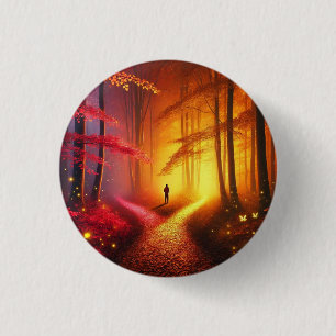 Macaron Rond 2,50 Cm Enchanted Crossroads - Vibrant Autumn Forest Art P