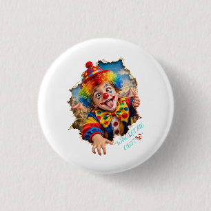 Macaron Rond 2,50 Cm Enfant Clown Drôle Qui Se Libère