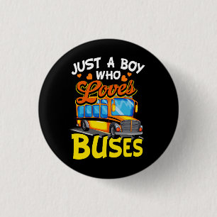 Macaron Rond 2,50 Cm Enfants Juste Un Garçon Qui Aime Les Bus Costume D