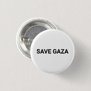 Macaron Rond 2,50 Cm Enregistrer Gaza blanc noir texte personnalisé min