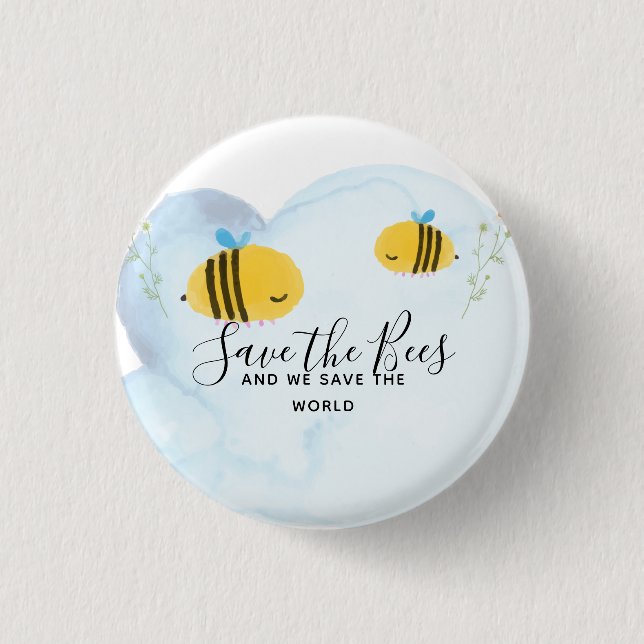 Macaron Rond 2,50 Cm Enregistrer Les Abeilles Citations Personnalisées  (Devant)
