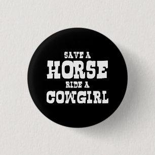 MACARON ROND 2,50 CM ENREGISTRER UN CHEVAL UN BOUTON COWGIRL