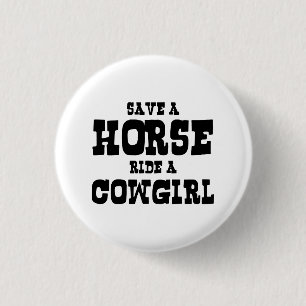 MACARON ROND 2,50 CM ENREGISTRER UN CHEVAL UNE COWGIRL