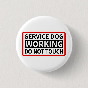 Macaron Rond 2,50 Cm Entretenez le chien travaillant svp ne touchent