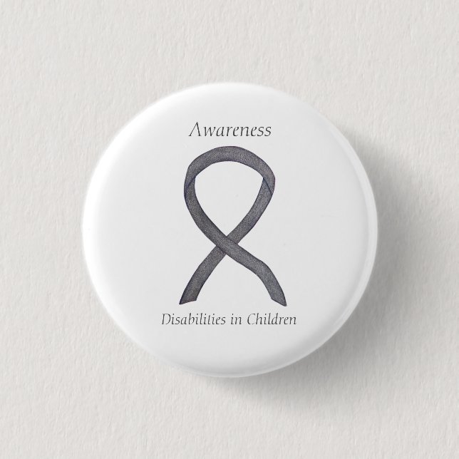 Macaron Rond 2,50 Cm Épingle à ruban de sensibilisation aux déficiences (Devant)