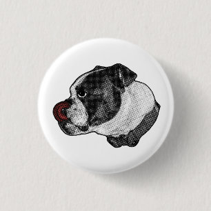 Macaron Rond 2,50 Cm Épingle Bulldog Cerise