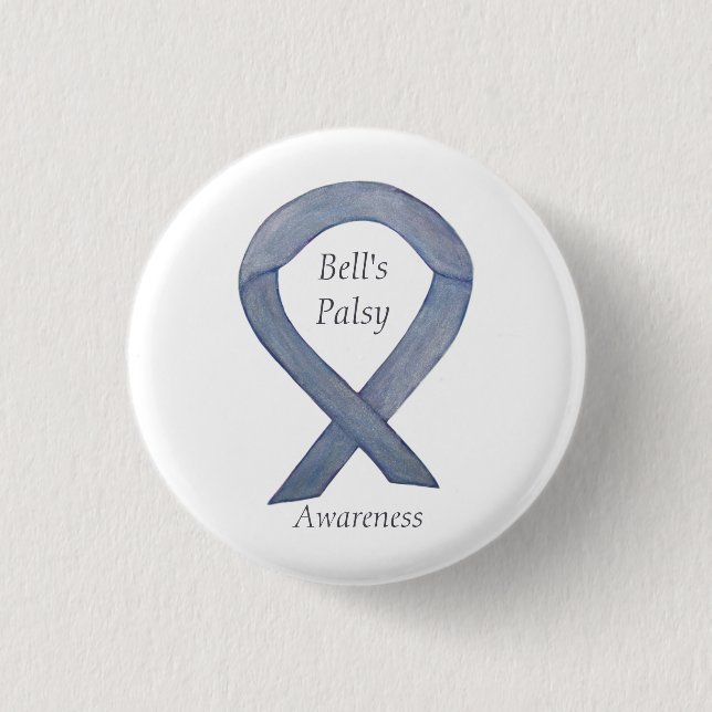 Macaron Rond 2,50 Cm Épingle d'art Palsy Silver Awareness de Bell (Devant)