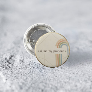 Macaron Rond 2,50 Cm Épingle de fierté LGBTQ Minimaliste Demandez mes p