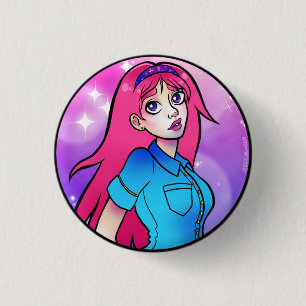Macaron Rond 2,50 Cm Épingle de fille Anime