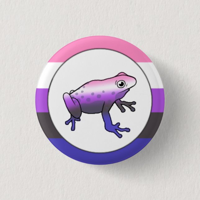 Macaron Rond 2,50 Cm Épingle de grenouille Genderfluide (Devant)