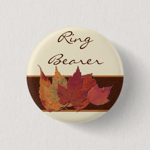 Macaron Rond 2,50 Cm Épingle de mariage Brown orange ivoire séché Feuil