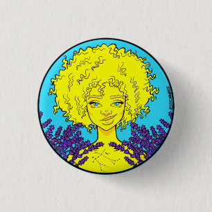 Macaron Rond 2,50 Cm Épingle fille Afro Gemini