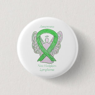 Macaron Rond 2,50 Cm Épingles de ruban vert non-Hodgkins Lymphoma Angel