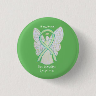 Macaron Rond 2,50 Cm Épingles de ruban vert non-Hodgkins Lymphoma Angel