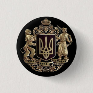 Macaron Rond 2,50 Cm Épinglette Armoiries d'Ukraine