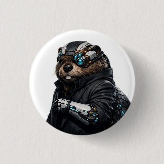 Macaron Rond 2,50 Cm Épinglette Byte Beaver