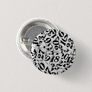 Macaron Rond 2,50 Cm Épinglette d'art de collage de type chiffres