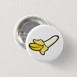 Macaron Rond 2,50 Cm Épinglette de banane fruit pelée dessin animé