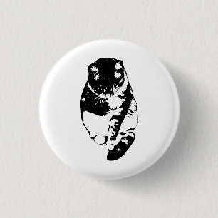 Macaron Rond 2,50 Cm Épinglette de chat douillet comme neige