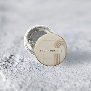 Macaron Rond 2,50 Cm Épinglette de fierté LGBTQ de pronoms quelconques 