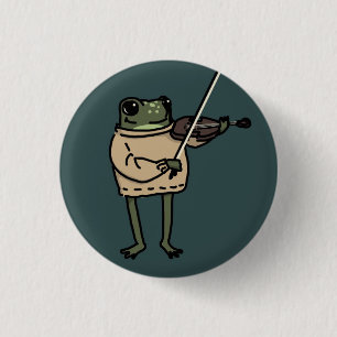 Macaron Rond 2,50 Cm Épinglette de musique de violoniste grenouille