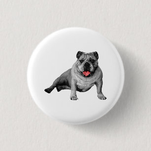Macaron Rond 2,50 Cm Épinglette festive de bouledogue
