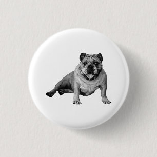 Macaron Rond 2,50 Cm Épinglette festive de bouledogue