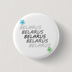 Macaron Rond 2,50 Cm Épinglette funky Bélarus Беларусь Bleuet