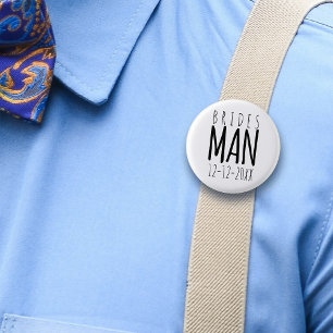 Macaron Rond 2,50 Cm Épinglette moderne pour garçon d'honneur masculin