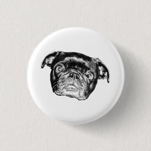 Macaron Rond 2,50 Cm Épinglette Pug Festive Ombrée