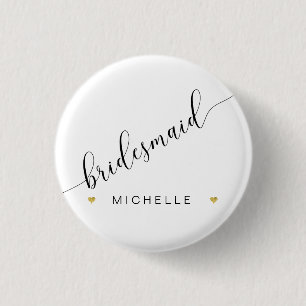 Macaron Rond 2,50 Cm Épouse de fête nuptiale Script Simple moderne coeu