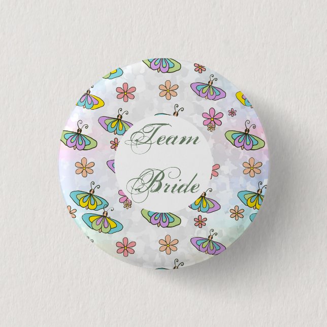 Macaron Rond 2,50 Cm Épouse d'équipe, schmetterlinge (Devant)