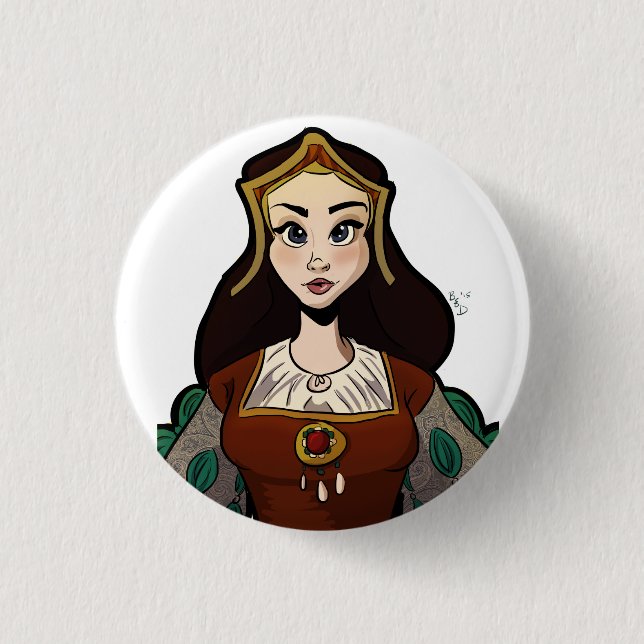 Macaron Rond 2,50 Cm Épouses d'insigne de Henry VIII - Jane Seymour (Devant)