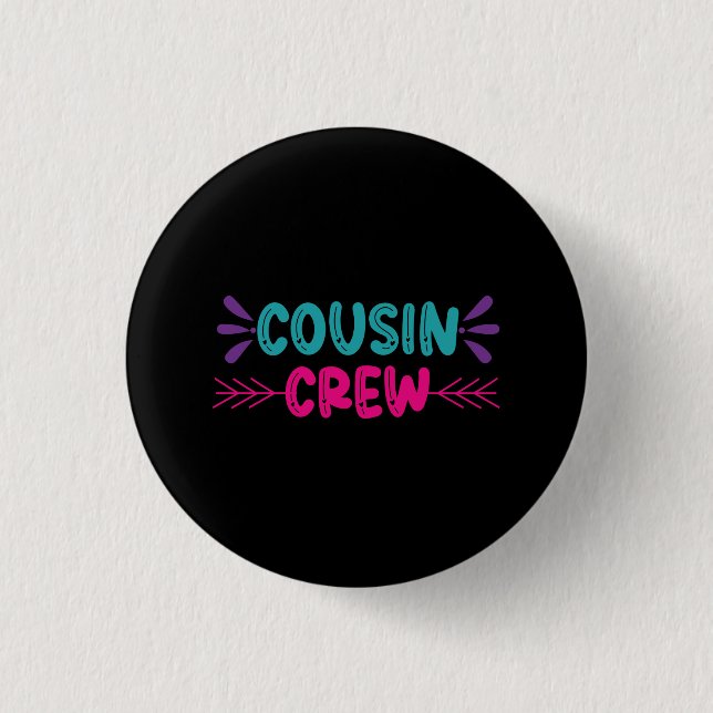 Macaron Rond 2,50 Cm Équipe de Cute Cousin (Devant)