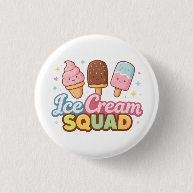 Macaron Rond 2,50 Cm Équipe de glace Dessin animé mignon bâton de glace (Devant)