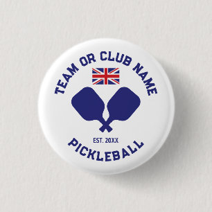 Macaron Rond 2,50 Cm Équipe de pickleball Club Royaume-Uni Drapeau Roya