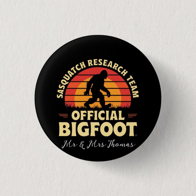 Macaron Rond 2,50 Cm Équipe officielle de recherche Sasquatch : Chasseu (Devant)