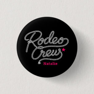 Macaron Rond 2,50 Cm Équipe Pink Black Dernier Rodéo Western Bach Party