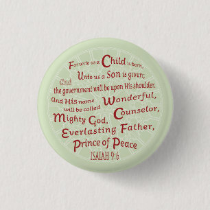 Macaron Rond 2,50 Cm Ésaïe 9:6 Bible de Noël Verse