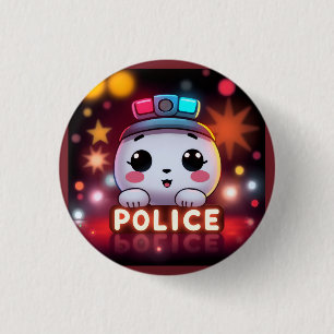 Macaron Rond 2,50 Cm Escouade de police mignonne – Conception de patrou