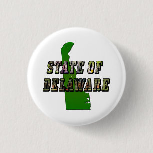 Macaron Rond 2,50 Cm État du Delaware Image Text and Map